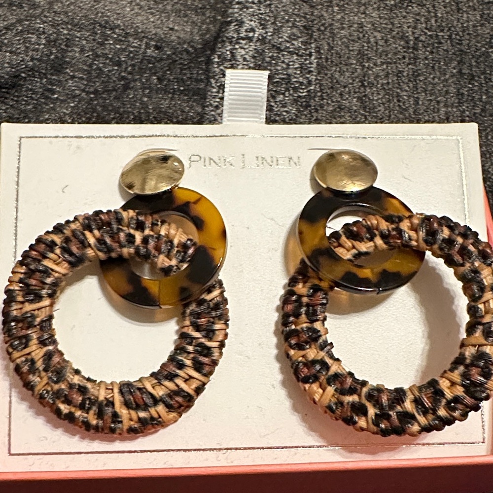 Tortoise Shell Hoop Earrings
